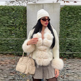 Autumn And Winter New Temperament Collar Short-Term Warm Long-Sleeved Fur Coat