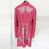 2025 New Fashion Heavy Industry Diamond Nail Pearl Relide Relentight Dress Small