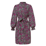 Floral Printed Dress 2022 ZANZEA Women Autumn Long Lantern Sleeve Elegant Stand Collar Sundress Casual Midi
