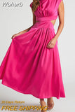Waist Y2k Sexy Women Dress Summer 2023 Elegant Sleeveless A-line Long Dresses Women Vintage Hollow Casual Dress Robes 25544-Outfit