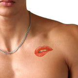 Water Transfer Tattoo Sexy Red Lips Print Tattoo Body Art Waterproof Temporary Fake Flash Tattoo for Man Woman Kid