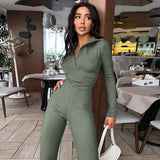 Fashion Turn-down Collar Jumpsuit Women 2022 Winter Long Sleeve Wide Legs Jumpsuits Femme Streetwear Lapel Body