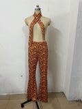 Halloween Print Flares 70S Hippie Retro Print Headband