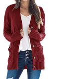 Long Sleeve Size Cardigan Knitted Women's Mid-length