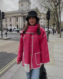 Women's Clothing 2025 Autumn And Winter New Fashion Wool Coat Thick Loose With Scarf Tid