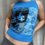 Vintage Y2K Sexy Skinny Cropped Tank Top 90s Women Sleevless Slim Fit Vest Summer Sweats Tees E-girl Harajuku