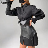 Female Gothic Clothes Sexy Women Leather Corset Tops Vest Underbust Skinny Irregular Black Club Crop Tops 2021