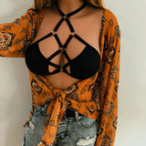 Sexy Bandage Harness Bra Lingerie Hollow Strappy Cage Bra Corset Push Up Top Underwear Gothic Bralette Harness Bra