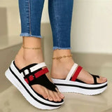 Summer Women Sandals Platform Peep Toe Sandals Slippers Ladies Beach Casual Sandales Buckle Chunky Slides for