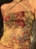 Halter Mesh Floral Crop Cami Top-Outfit