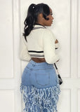 Knitting Hollow Out Long Sleeve Crop