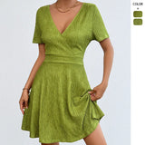 Spring/Summer New Print Sleeveless Elegance Elegance Open-Fork With Dress