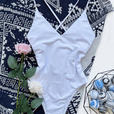 Straps V-Neck Solid One Piece