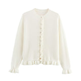 Autumn New Temperament Round Neck Simple Stacked Knitted Coat