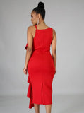 Sleeveless Ruffles Midi Party