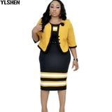 Piece Set African Dresses For Women Jacket Tops And Dress 2023 New Arrival Elegant Design Office Lady Suit African Clothes-Outfit