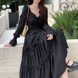 Woherb Wood Ear Temperament Light Mature Large Size Fat Mm Dress Female Summer 2024 New Design Sense Small Small Skirt-Outfit