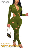 Hole Velvet Jumpsuit Fall Winter Xmas Clothes for Women Elegant Cut Out Zipper Long Sleeve Pants Playsuit Romper Overalls-Outfit