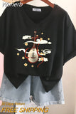 100% Cotton M-6XL T Shirt Chinese Lute Print Tshirt Short Sleeve Women's Top Summer Couple V Neck Oversized T Shirts-Outfit