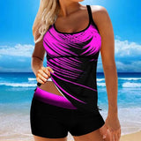 Tankini Swimwear Summer Sexy Backless Cross Back Tankini Set Plus Size Two Pieces Swimming Suits Female Bathing Beach