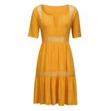 Summer Boho Dress V Neck Hollow Dress Short Sleeve Party Beach Sundress dresses woman party night summer dresses