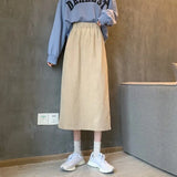 Skirts Women Solid Basic Stylish S-3XL Thick Warm Corduroy Sweet Elegant High Waist Female Winter Split Young