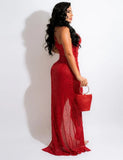 Sexy Sequins Cutout Sleeveless Split Evening Dress with