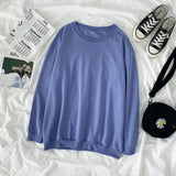 100% Cotton Women Sweatshirt Casual O Neck Plus Size Tops Simple Long Sleeve Fall Ladies Solid Oversize Fashion Tops