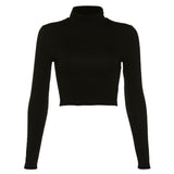 cotton hollow out sexy tshirt bandage backless long sleeve tops Harajuku slim bodycon streetwear knitted