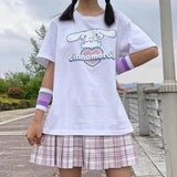 Harajuku T Shirt Sky Blue Japan Print Loose Short Sleeve T Shirt Anime Tops Women Fashion Clothing T Shirt for