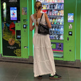 Woherb Sexy White Pure Desire Dress Summer Hot Style Pleated Temperament Show Thin Holiday Dress Woman-Outfit