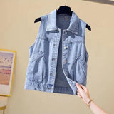 Woherb Vest Female Summer Western Style Show Thin New Korean Version Of Short Jacket Student Horse Clip Jacket Vest Female-Outfit