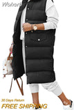 Single-Breasted Top Casual Fashion Mid-Length Autumn Winter Ladies Solid Color Polo Collar Slim Fit Vest Coat Sleeveless-Outfit