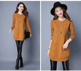 Woherb Korean Version Of The Long Round Collar Long Sleeve Slim Sleeve Knit Bottom Shirt Autumn And Winter New Pure Color Sweater Female Tide-Outfit