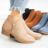 Autumn Women Shoes Retro High Heel Ankle Boots Female Block Mid Heels Casual Botas Mujer Booties