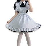 Black White Maid Costume Cute Maid Soft Girl Female Lolita Dresses Japanese Sexy Cat Female Uniform Suit-Outfit