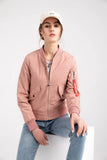 Solid Bomber Jacket Women Zipper Pockets Casual Coats Pockets Solid Zipper Long Sleeve Chaqueta Mujer