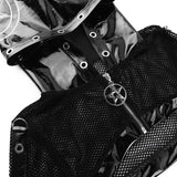 Dark Punk Fishnet Zip Up Cardigans Mall Gothic Faux Pu Hooded Crop Jackets Women Sexy Streetwear Club Smock Tops CF23407AH-Outfit