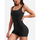 Bare Back One-Word Collar Sleeveless Jumpsuit Folded Three-Point Jumpsuit