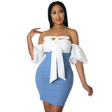 Sexy Contrast Color Bodycon