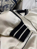 Fashion High Quality Color Contrast Baseball Uniform Jacket Unisex Long Sleeve Zipper Jogger Coat For Ladies Stylish-Outfit
