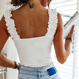 Woherb Hot Style Sexy One-Word Collar Low-Cut Strap Slim Top-Outfit