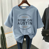 100% Cotton L-6XL T Shirt Plus Size Tshirt Short Sleeve Women Top Summer Letter Print Couple O Neck Oversized T Shirts-Outfit