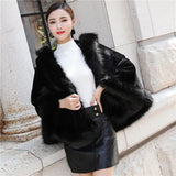Mink Fleece Short Style Women Capes Hooded Female