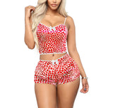 Hot Women 2 piece set Velvet Sleepwear Sexy Spaghetti Strap Shorts Pajamas Suit Ladies Casual Sleepwear Female Pajama Party