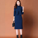 Knitting Set 2025 New Female Ocean Gas Open-Fork Sweater Wide Leg Pants Fashion Autumn And Winter Two