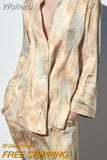 2023 Women Summer Blouses Shirts Tops Fashion Tie Dye V-Neck Asymmetrical Satin Female Casual Elegant Tops Clothing-Outfit