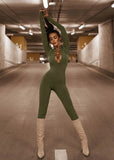 Sexy Lace-Up V-Neck Long Sleeve Skinny