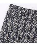 2023 Women Summer Straight Pants Vintage Floral Print Elastic waist Female Elegant Street Pant Trousers Clothing-Outfit