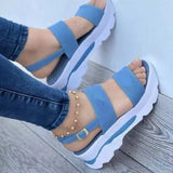 Women Sandals 2022 New Heels Woman Platform Wedges Shoes Ladies Summer Sandals Buckle Non-slip Beach Sandals Plus Size